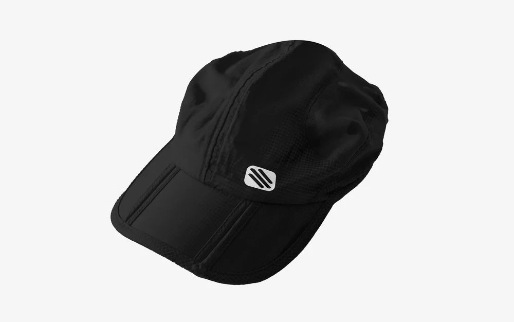 FOLDING CAP BLACK LOGO SML