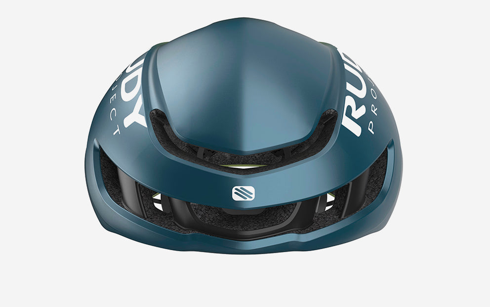 HELMET NYTRON BLUE AVIO/APPLE GREEN METAL MATTE S-M