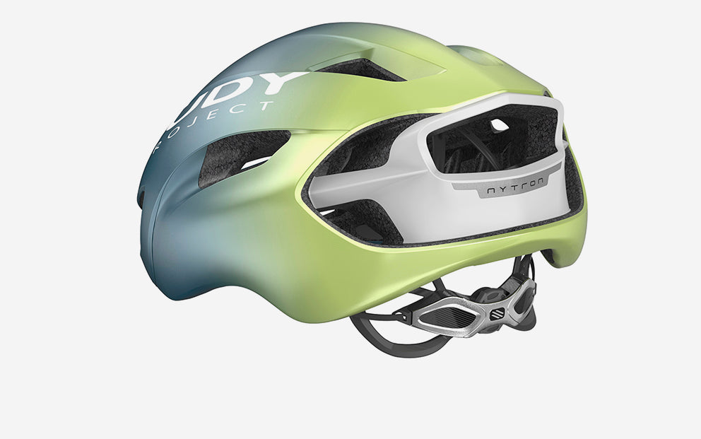 HELMET NYTRON BLUE AVIO/APPLE GREEN METAL MATTE S-M
