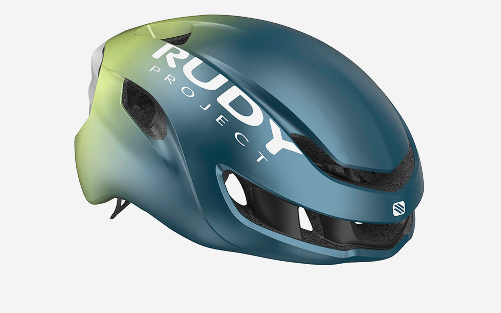 HELMET NYTRON BLUE AVIO/APPLE GREEN METAL MATTE S-M